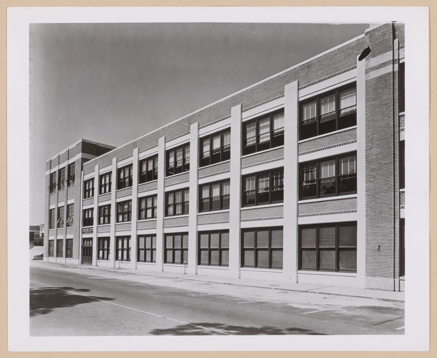 View of the east façade of the addition to the Administration Building, General Motors Corporation Chevrolet Atlanta division Automobile Assembly Plant, Atlanta, Georgia, United States