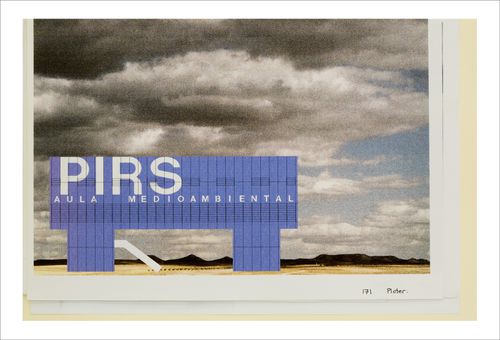 Proofs of Relevance: View of a photomontage showing the Environment Education Centre, Abalos & Herreros (1999-2001), Arico, Tenerife, Spain