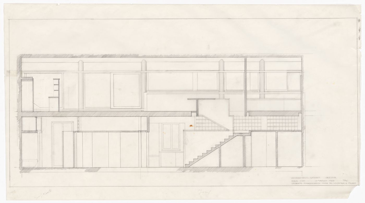 Section for Appartamento Grossetti, Milan, Italy