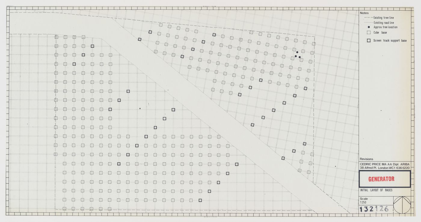 Generator project, White Oak Plantation, Yulee, Florida: site plan showing initial layout of bases