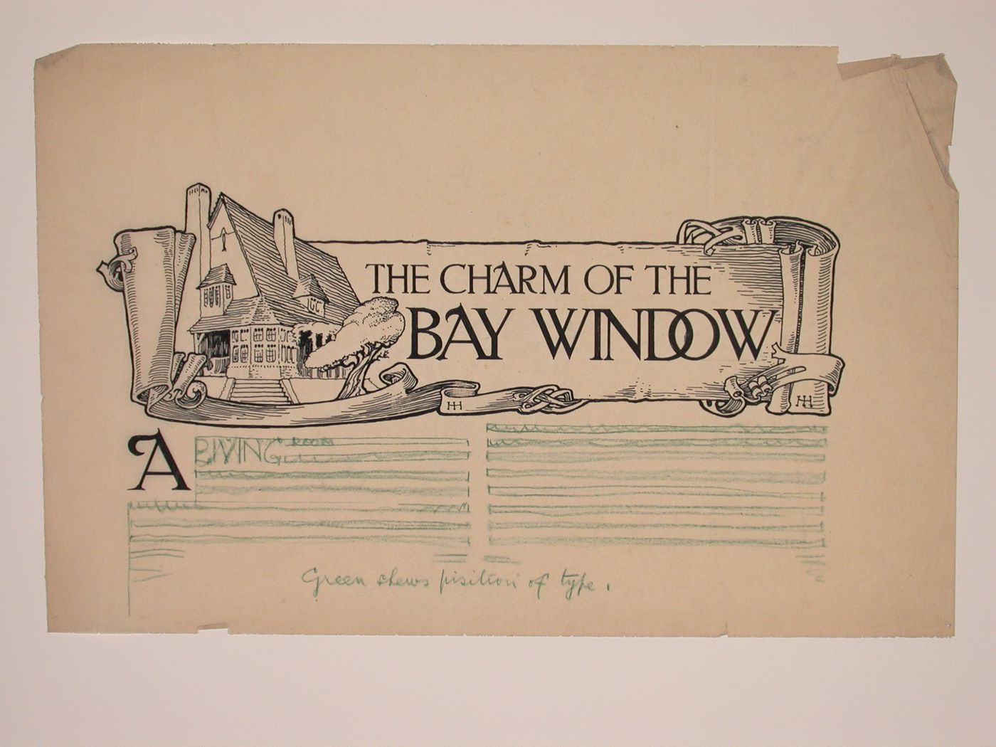 Page layout with the head title for "The Charm of the Bay Window"