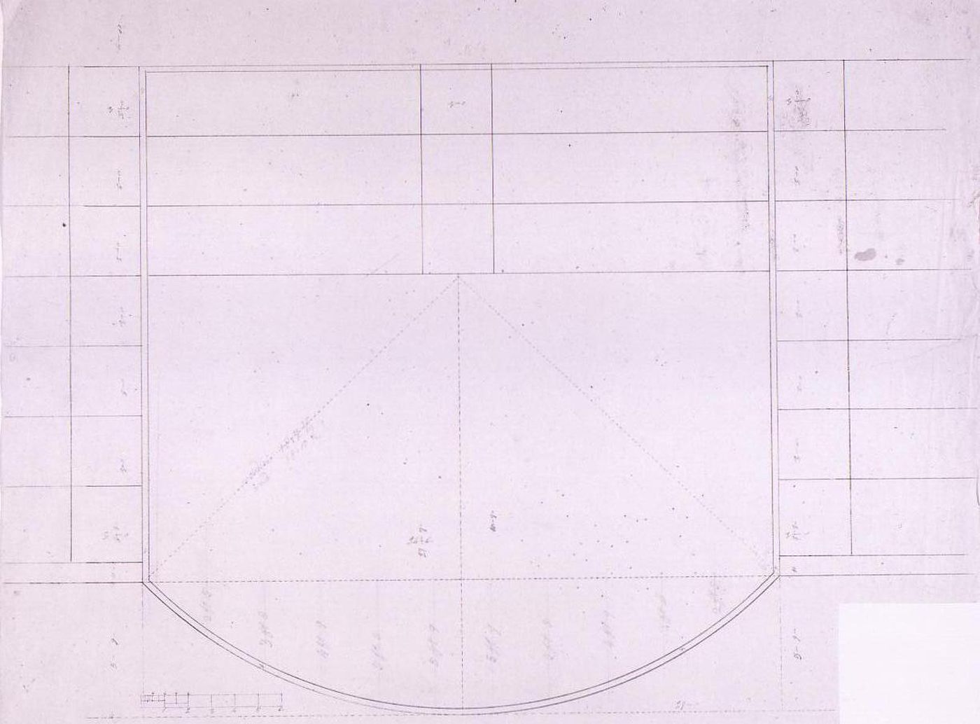 Plan for the organ loft for Notre-Dame de Montréal