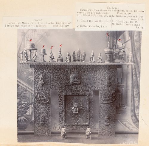 View of a fire screen, F. Beato Limited, C Road, Mandalay, Burma (now Myanmar)