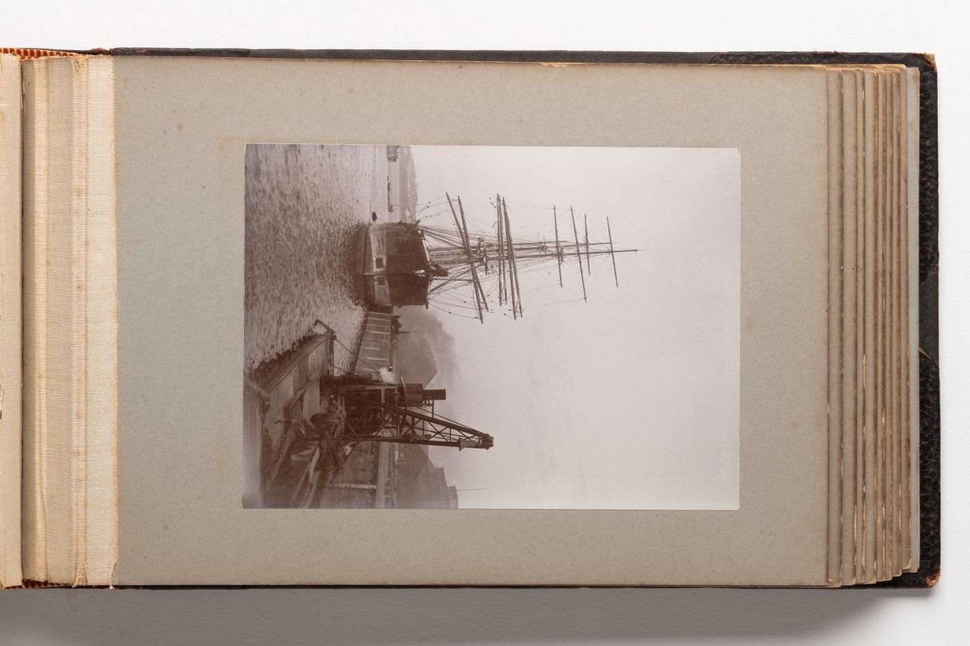 View of a steamship docked at Quebec City, Quebec, Canada