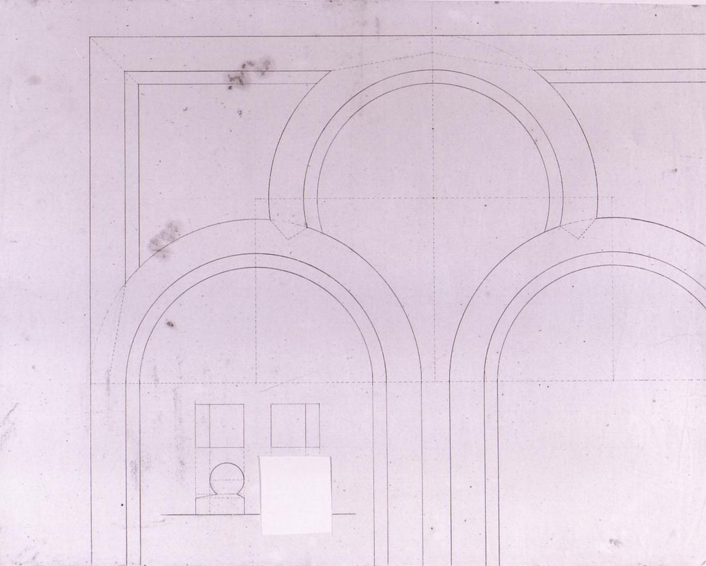 Elevation [?] for a decorative detail [?] for the organ loft for Notre-Dame de Montréal