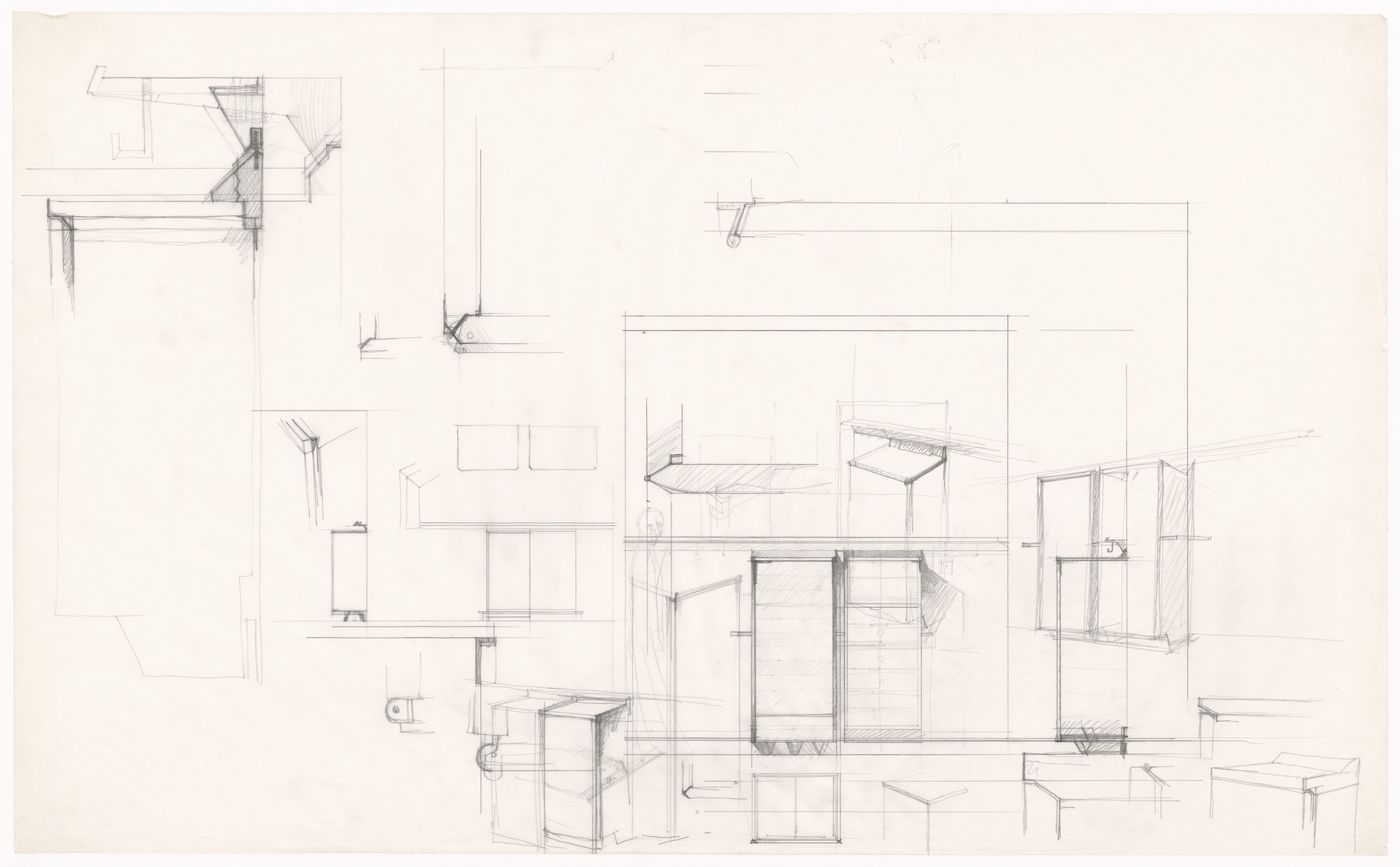 Sections and details for Casa Frea, Milan, Italy