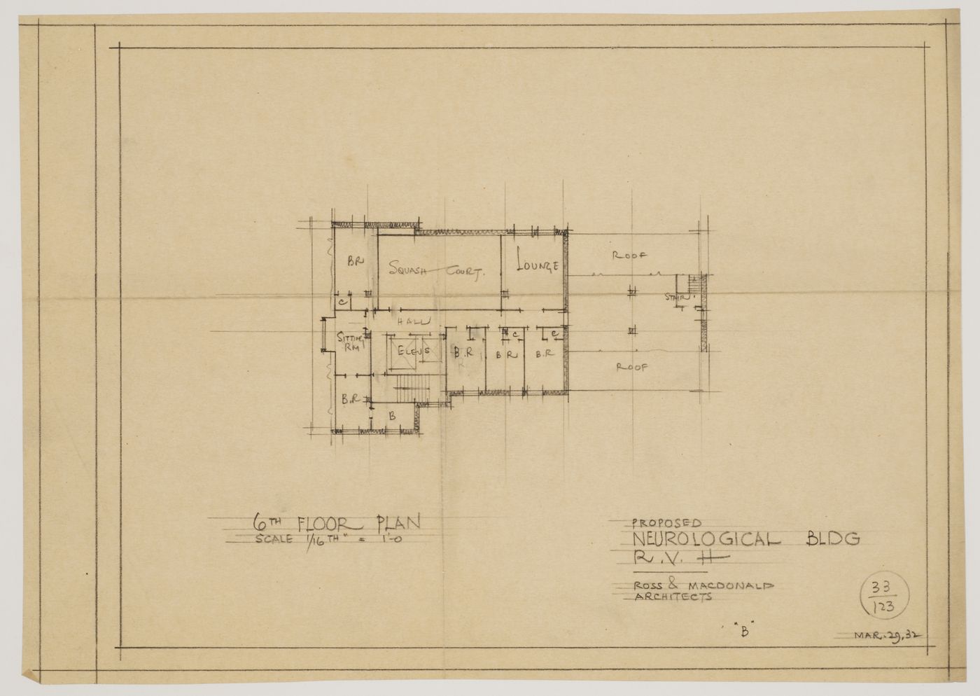 Montréal Neurological Institute, Montréal, Québec: sixth floor plan