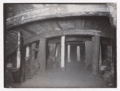 Construction of the Paris Metro, interior view of a low ceilinged space, Paris, France