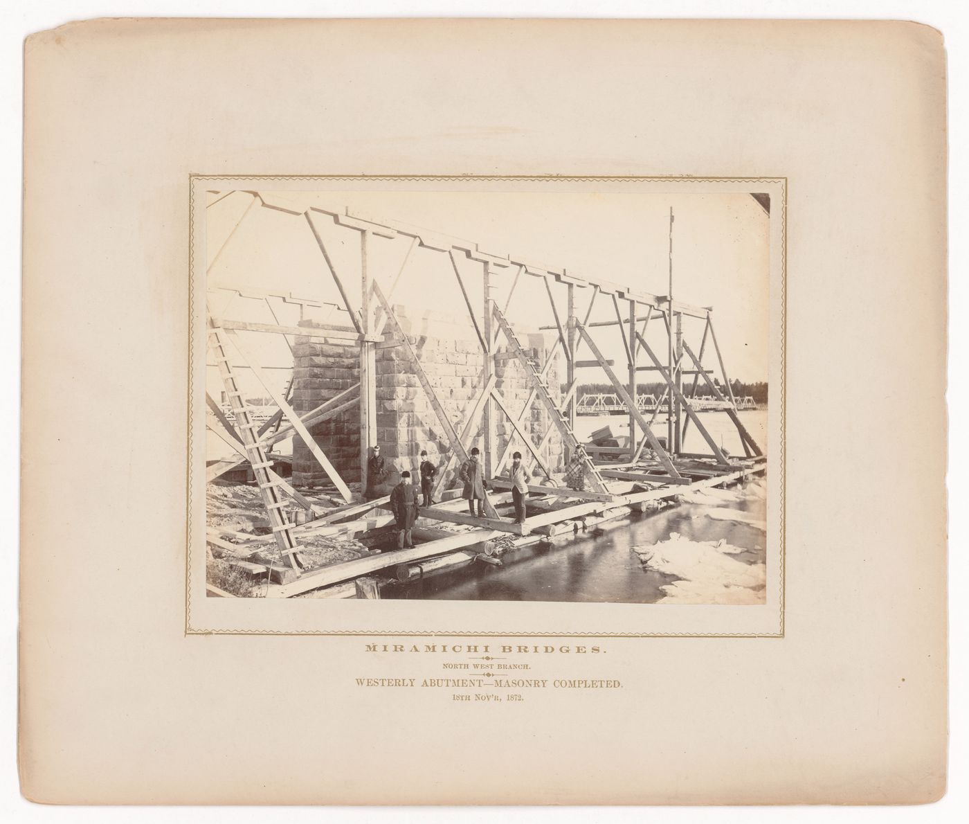 Miramichi Bridges under construction, Miramichi Bay, New Brunswick