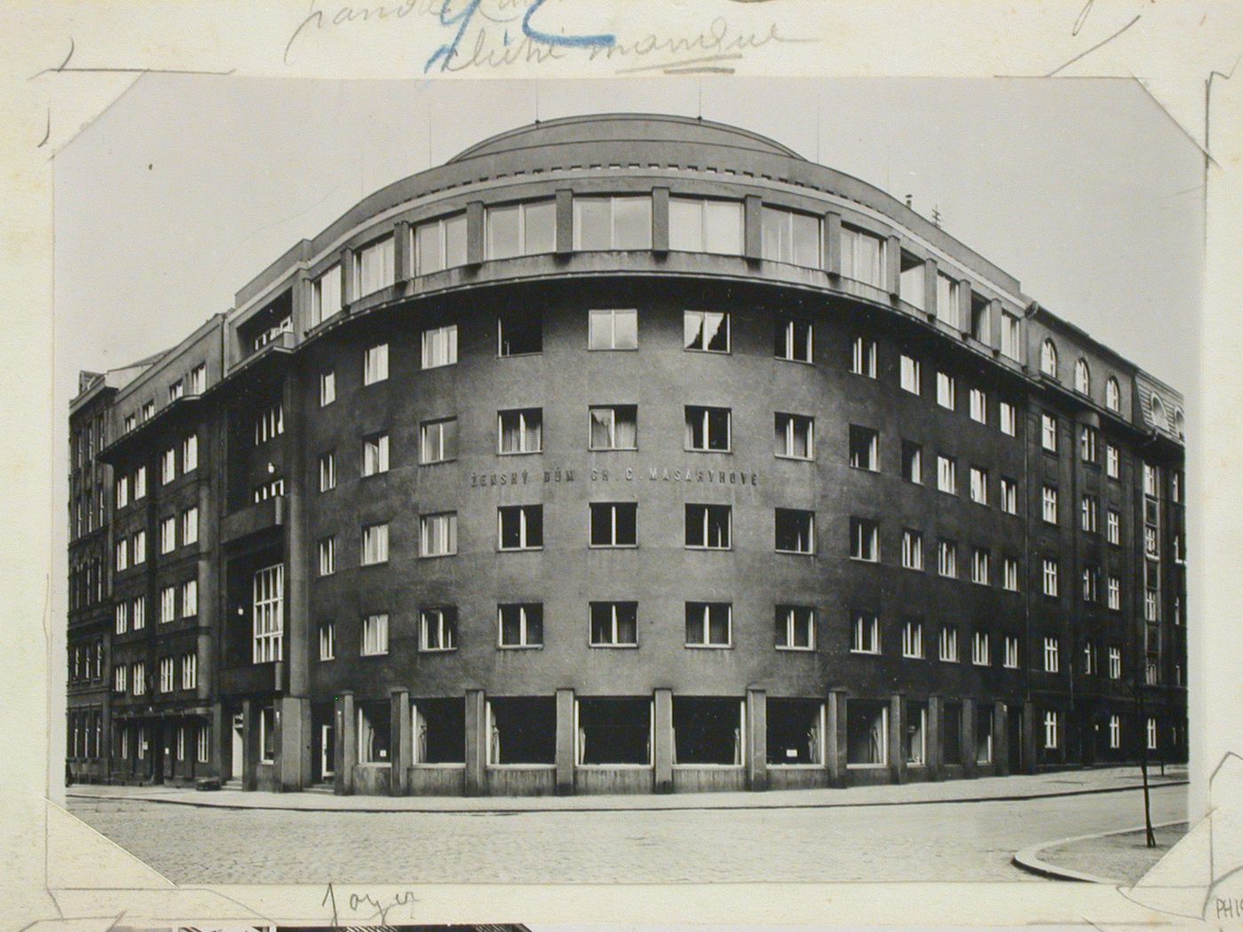 View of the "Zachrana" women's boarding house, Zizkov, Kubelikova 1250, Prague, Czechoslovakia (now Czech Republic)