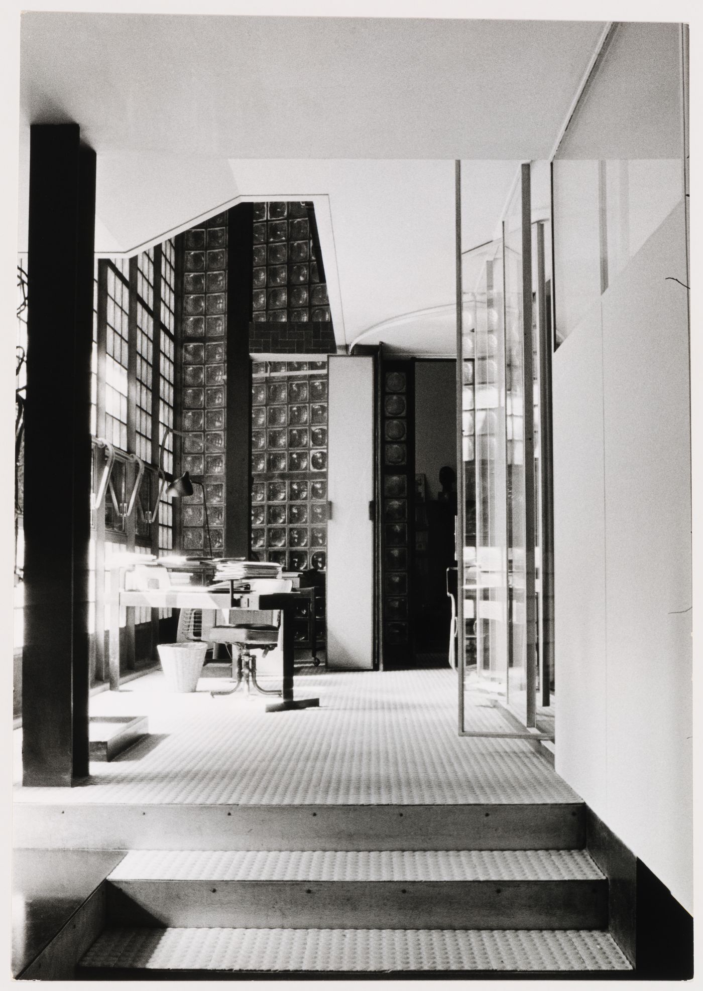 View of the foyer, Maison de Verre, Paris, France