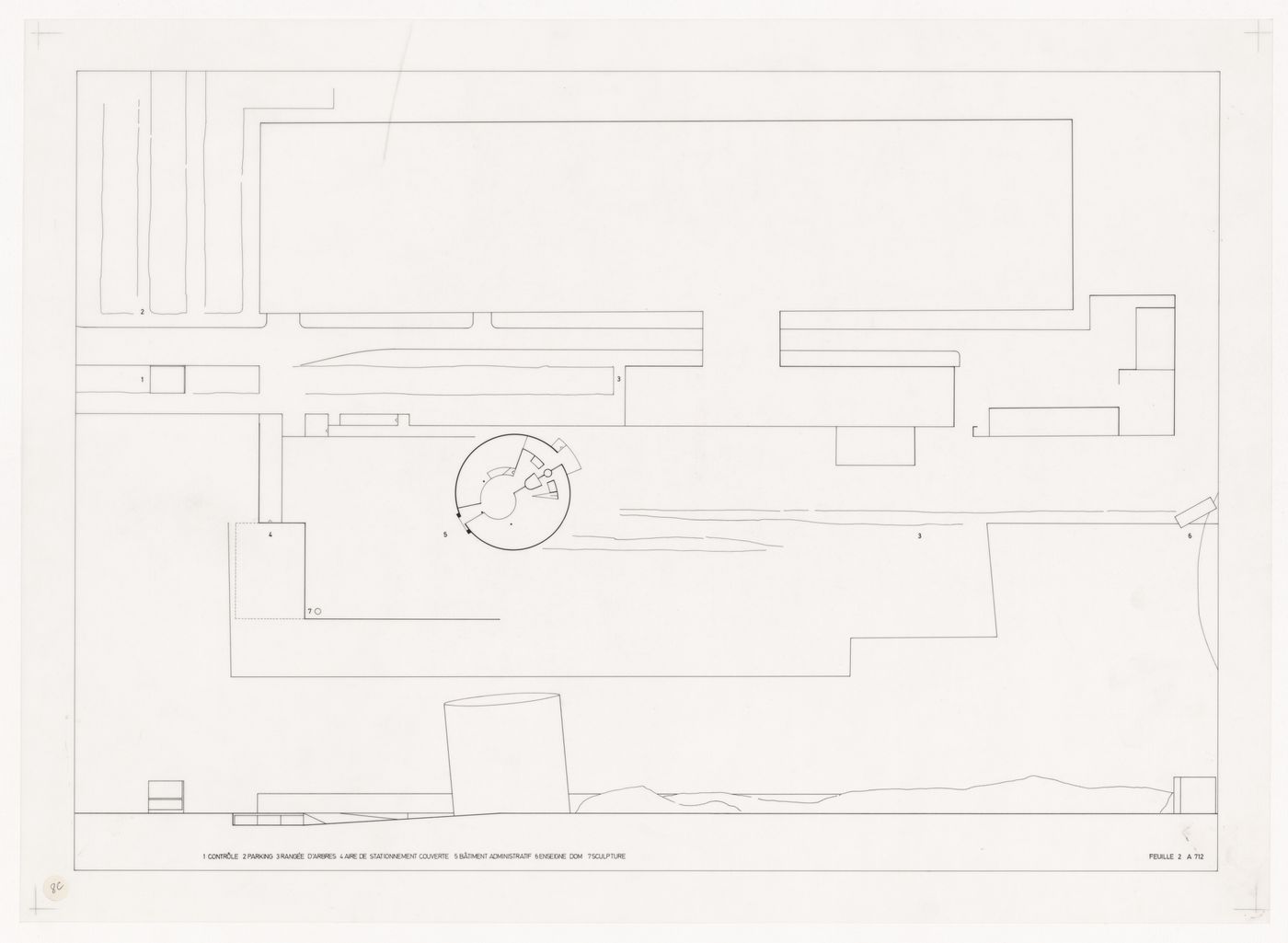 Site plan and elevation for Sede da Companhia Dom [Dom Company Headquarters], Cologne, Germany