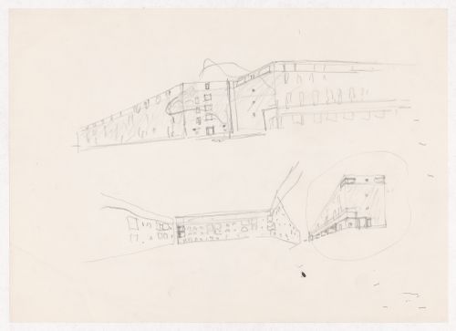 Sketch perspectives for Recuperação da Área do Campo di Marte, Giudecca, Italy