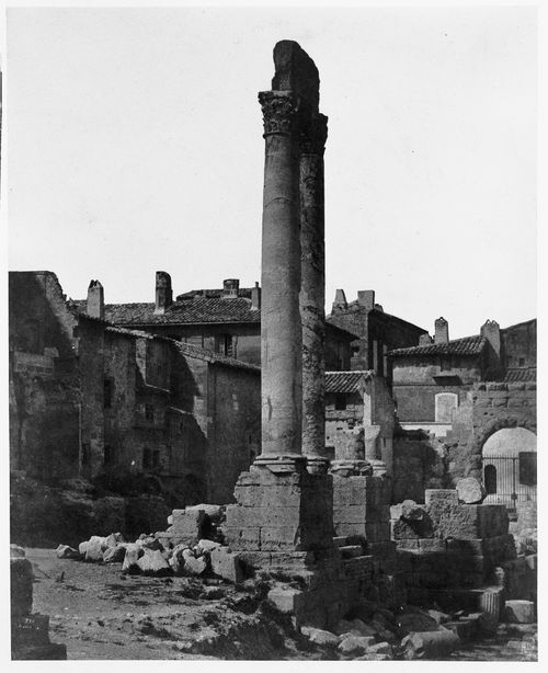 Parc Monceau, view of pond and curved colonnade, Paris, France