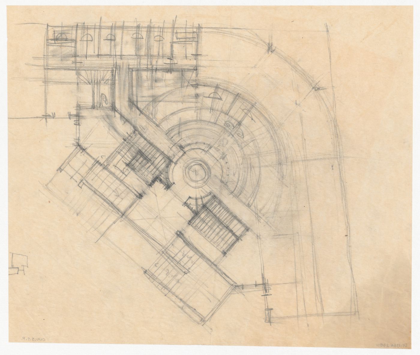 Sketch plan for a city hall for the reconstruction of the Hofplein (city centre), Rotterdam, Netherlands