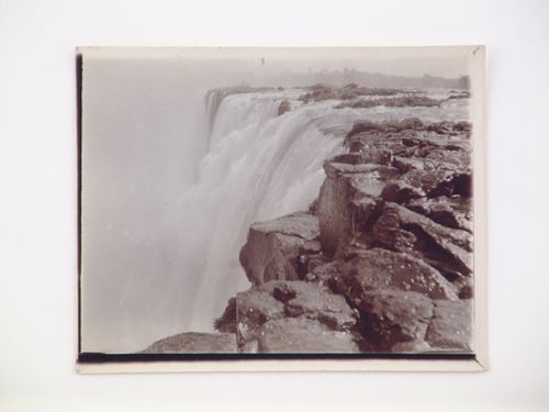 View of the Victoria Falls waterfall, Zambezi River, crossing the border between Victoria Falls, Zimbabwe and Livingstone, Zambia