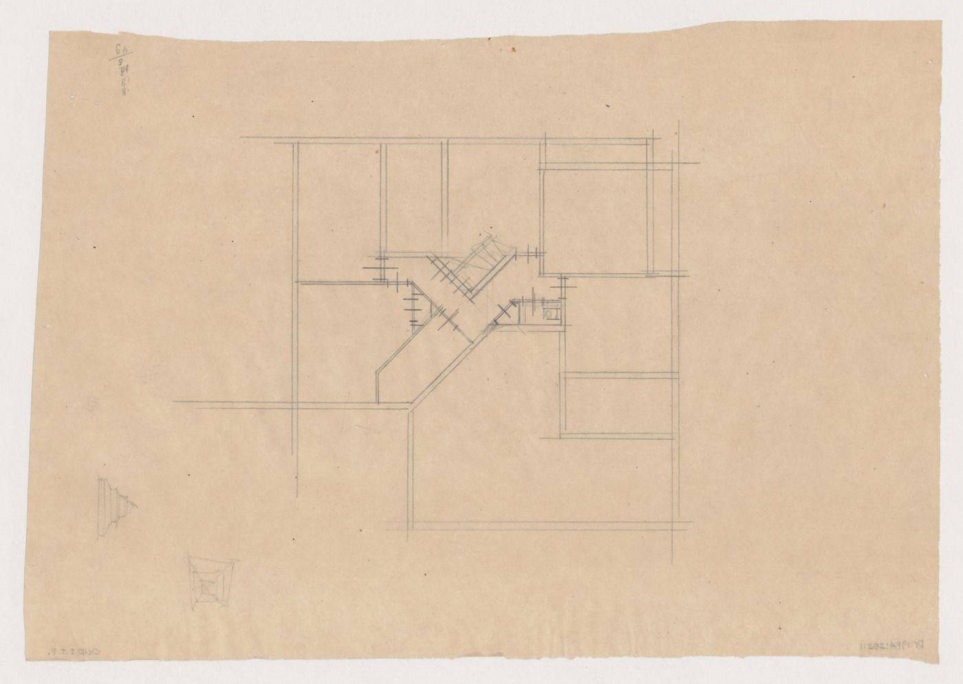 Sketch plan, possibly for Block 9, Spangen Housing Estate, Rotterdam, Netherlands