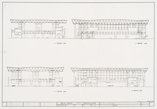 A-A, B-B, C-C, D-D sections, Galaxy Toyama Gymnasium, Imizu, Japan