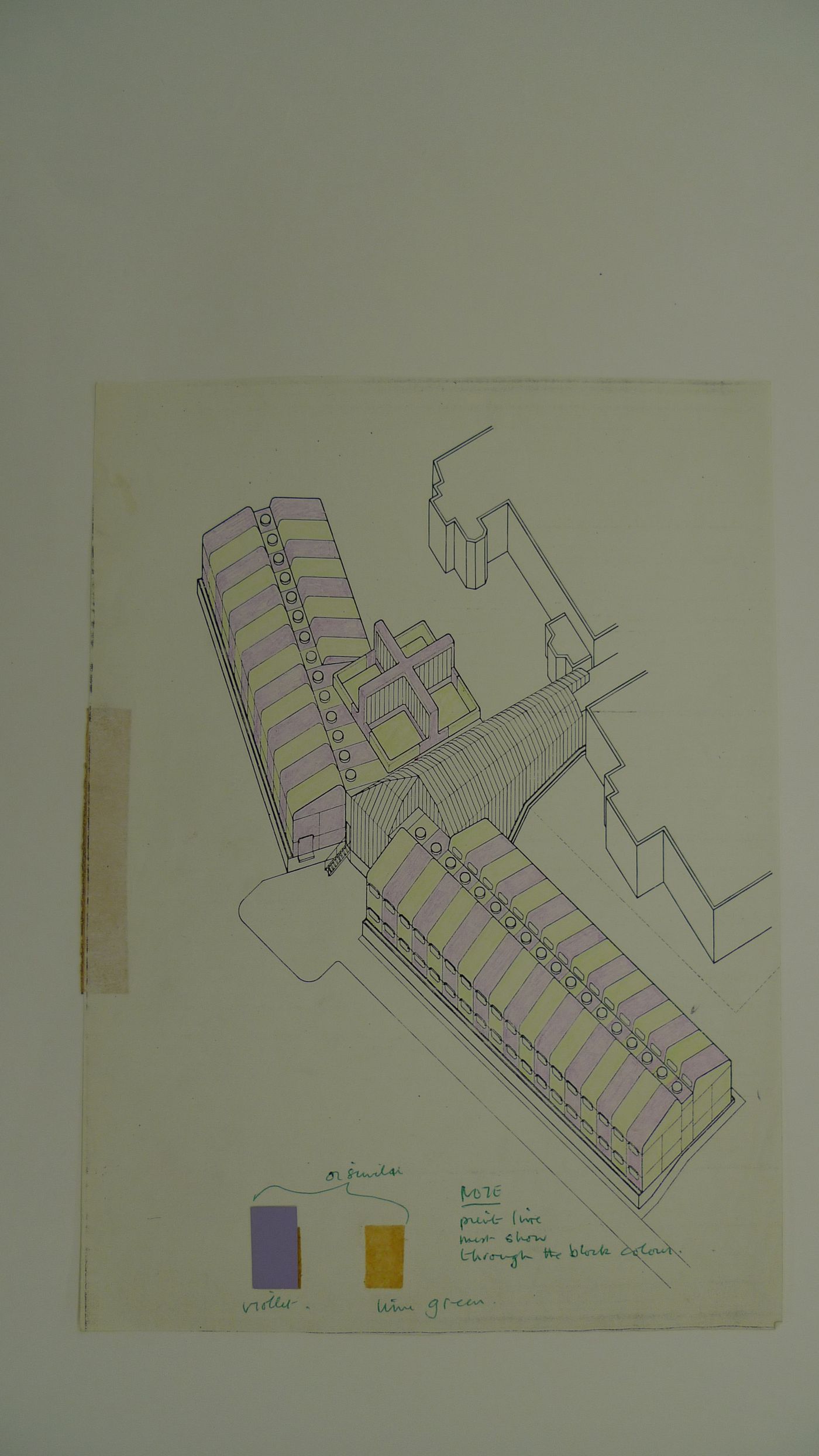 Axonometric, Olivetti Training Centre, Haslemere, England