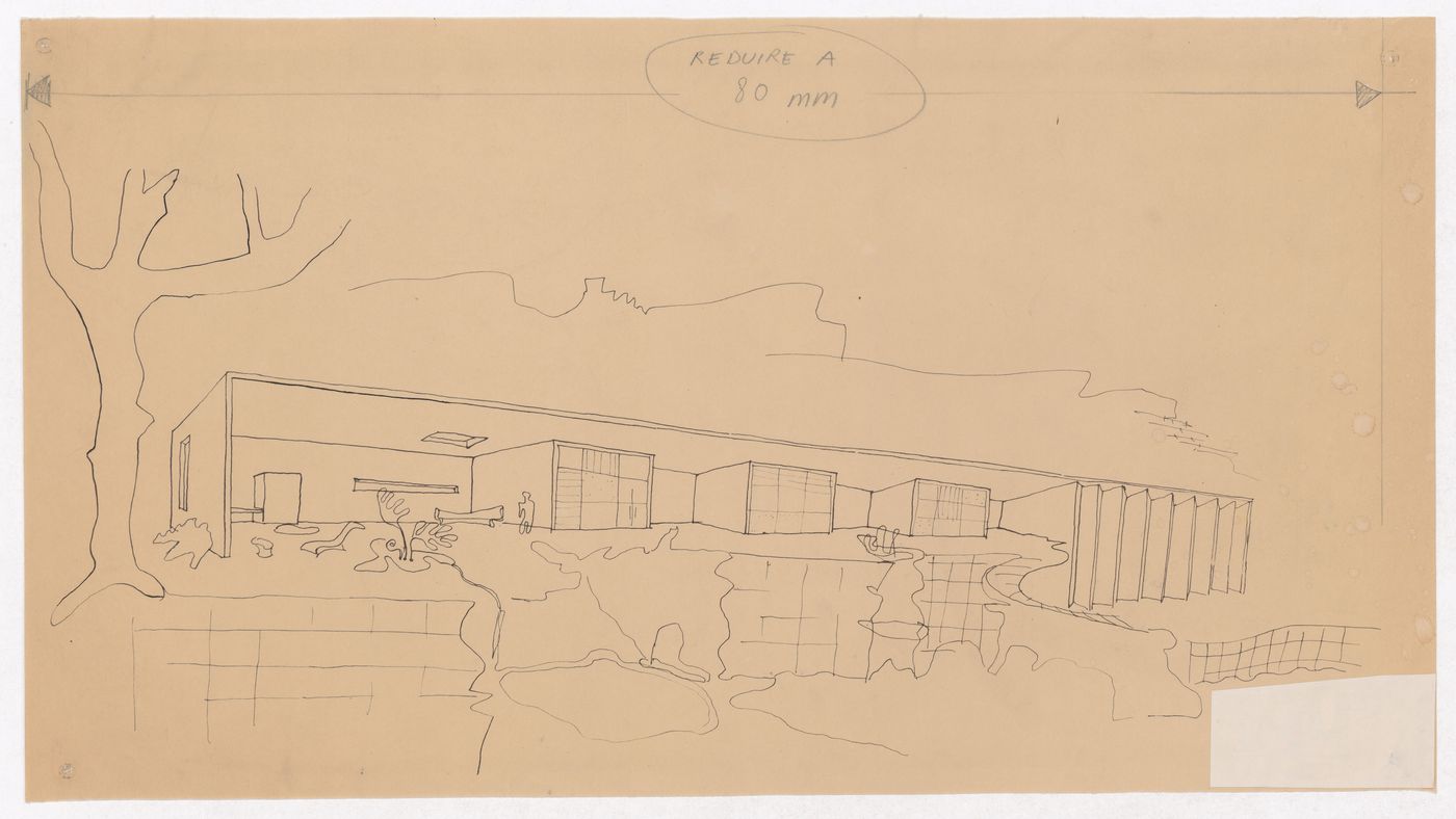 Perspective for a villa with three workshops, Village Polychrome, near Biot, France
