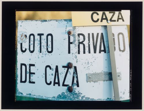 Close-up view of a traffic sign, Puente la Reina, Spain (from the series "In between cities")