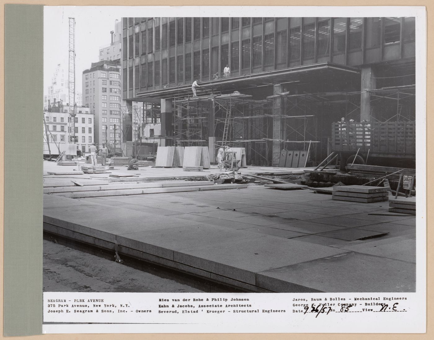 Seagram building under construction, 375 Park avenue, New York, N.Y., north-east view