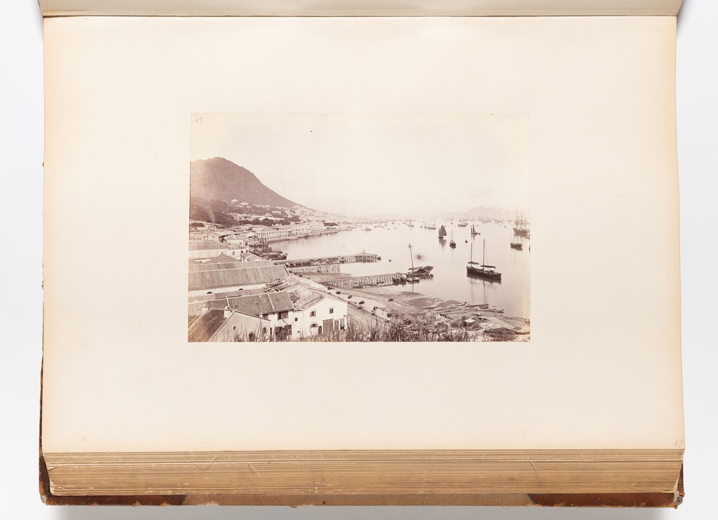 Panoramic view of Hong Kong (now Hong Kong, China) and Hong Kong harbour showing Wan Chai district in the foreground