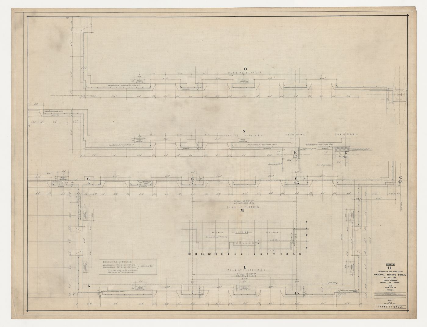 Murs : plans, Imprimerie Nationale du Canada, Hull, Québec, Canada