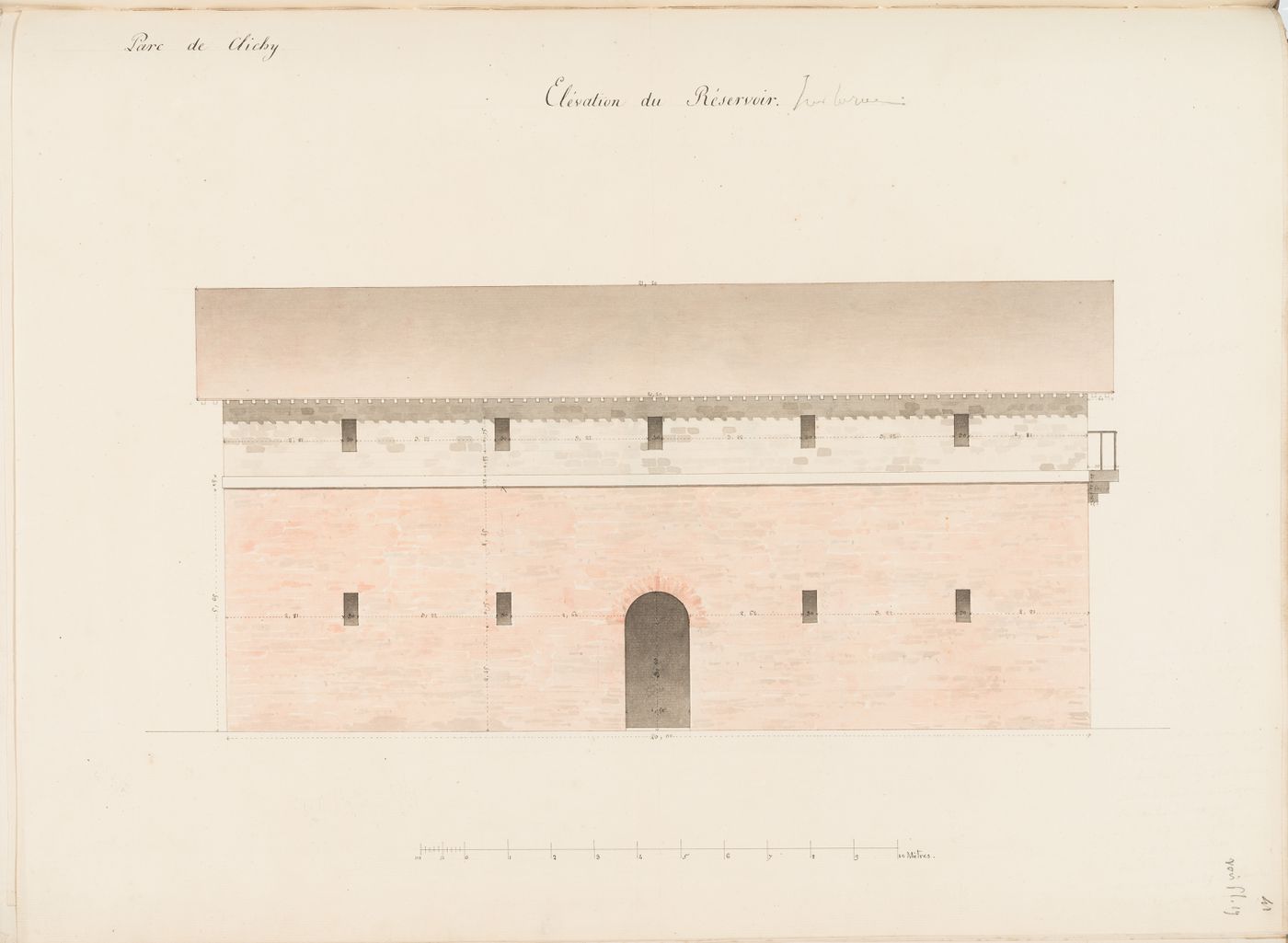 Elevation for a reservoir, Parc de Clichy