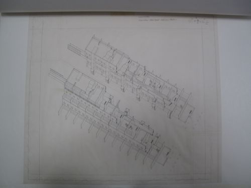 Plan oblique showing the assemblage of the prefabricated elements