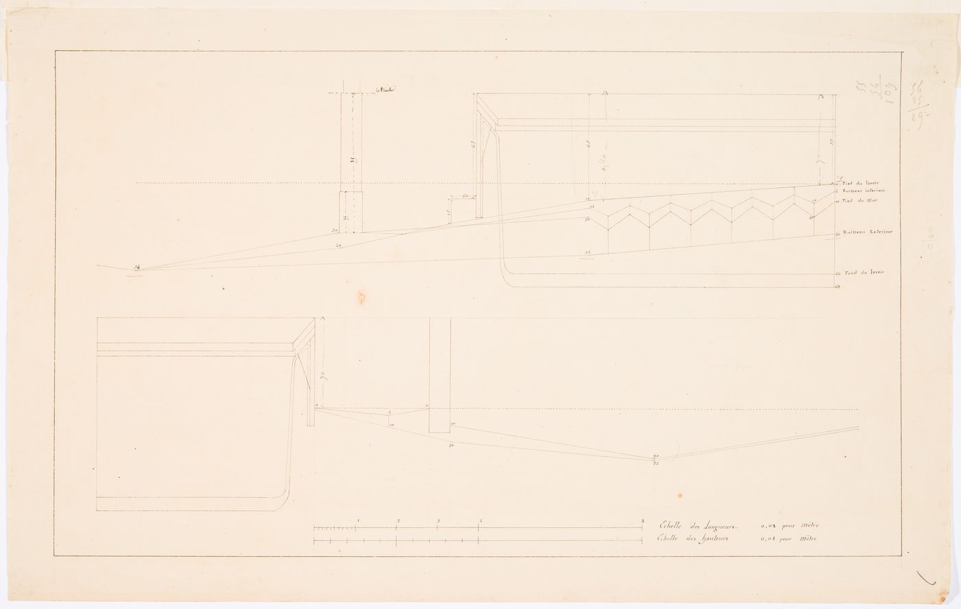 Two sections for a washhouse, Parc de Clichy