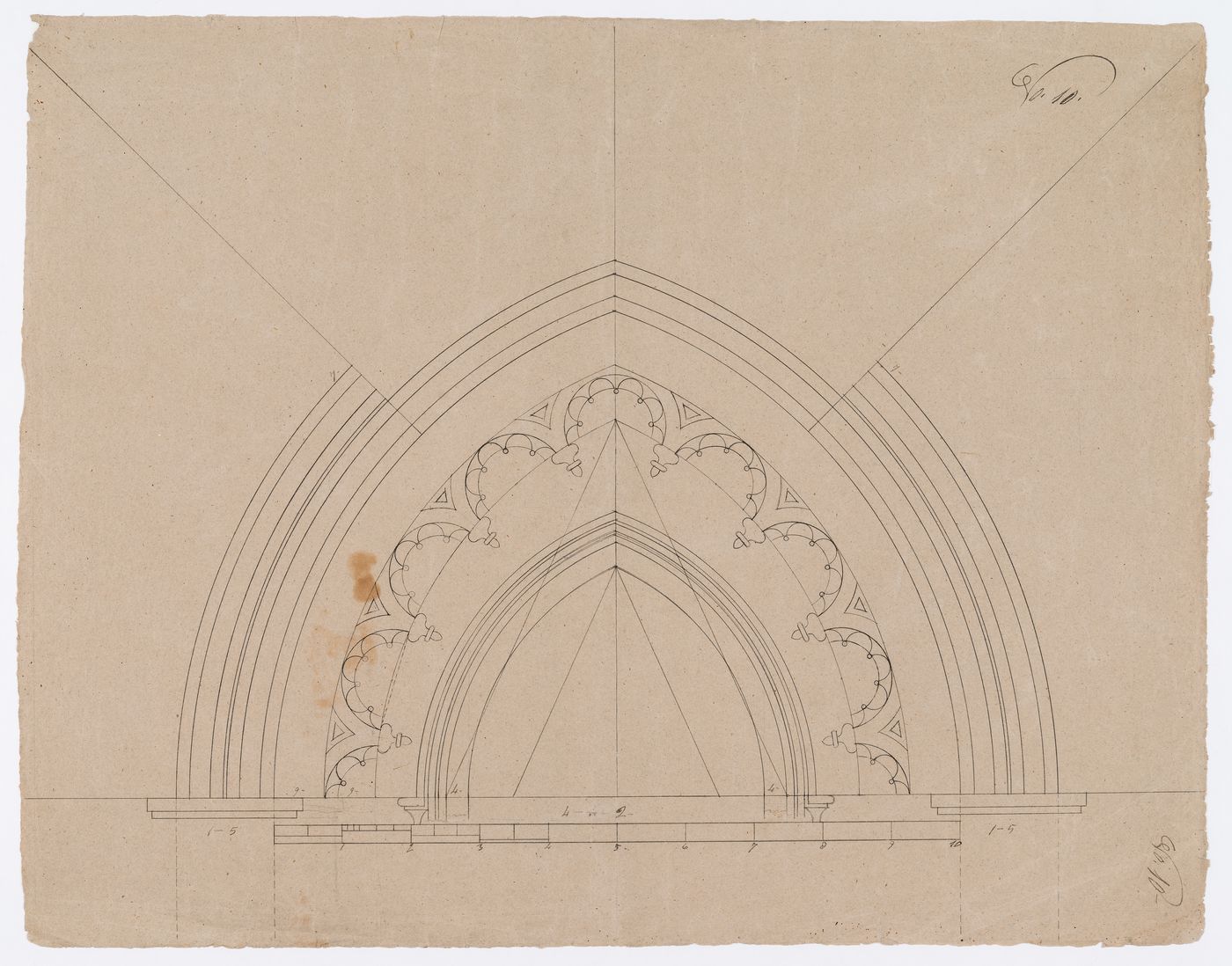 Elevation for a window [?] arch for Notre-Dame de Montréal