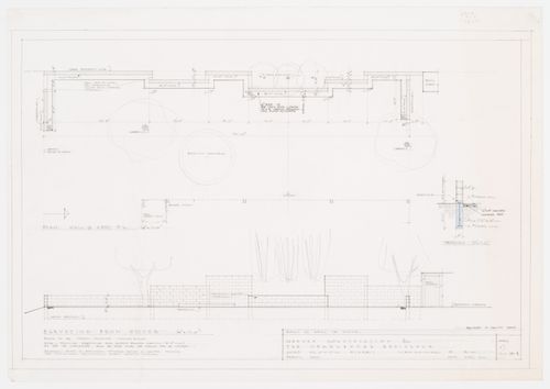 Garden construction for the Oberlander Residence: plan and elevation of the walls at the west of the house