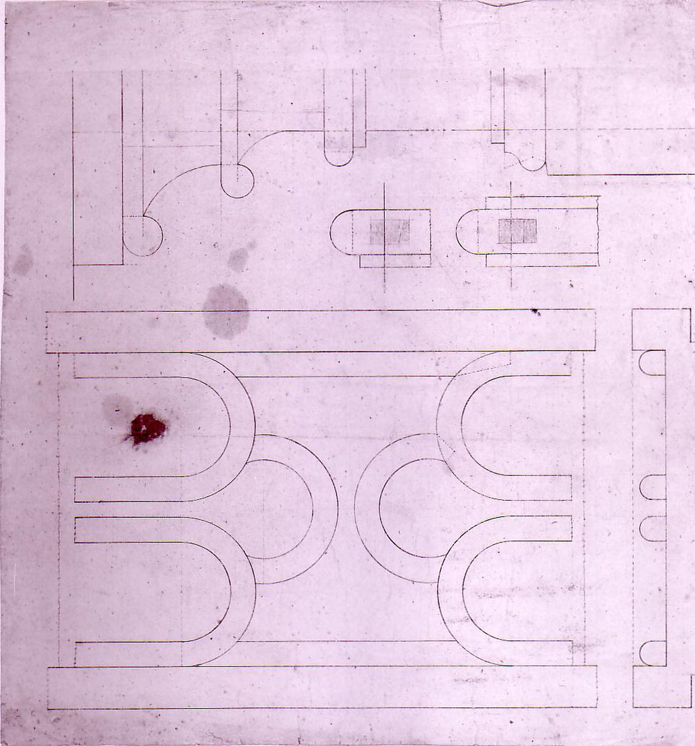 Plans, elevations and section for decorative details for Notre-Dame de Montréal