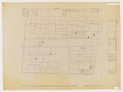 Plan and sections of Block 121 city block indicating distribution of program, Block 121, Berlin