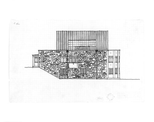 Side elevation for the "second house" for Carl Moll
