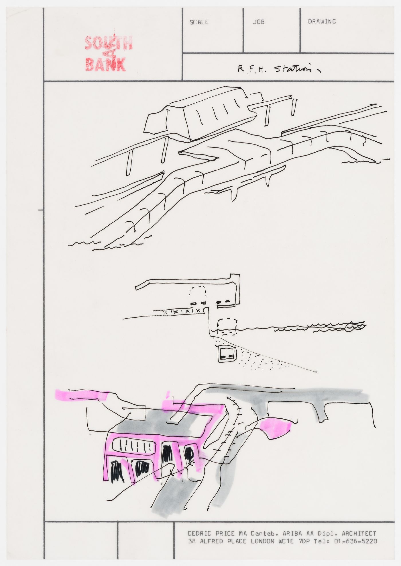 South Bank: conceptual sketches for the Royal Festival Hall River Line Station