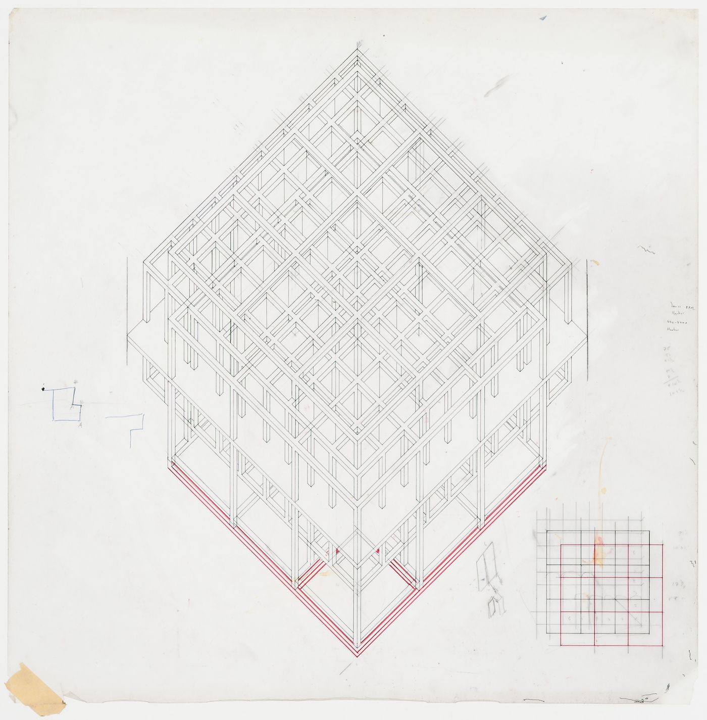 House VI, Cornwall, Connecticut: axonometric