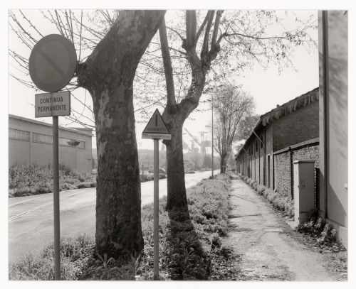 View of via delle machine with the dock in the background, Marghera, Italy