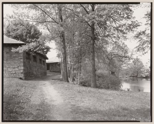 View of Stony Brook Gatehouses, the Fens, Boston, Massachusetts
