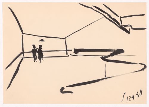 Sketch perspective for Refeitório da Refinaria Angola, Matosinhos, Portugal