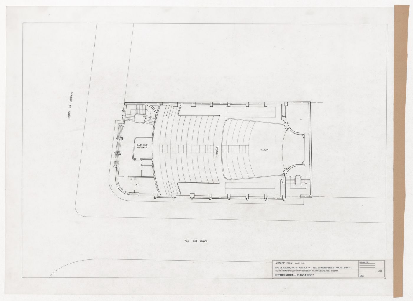 Floor plan for Remodelação do Cinema Condes, Lisbon, Portugal