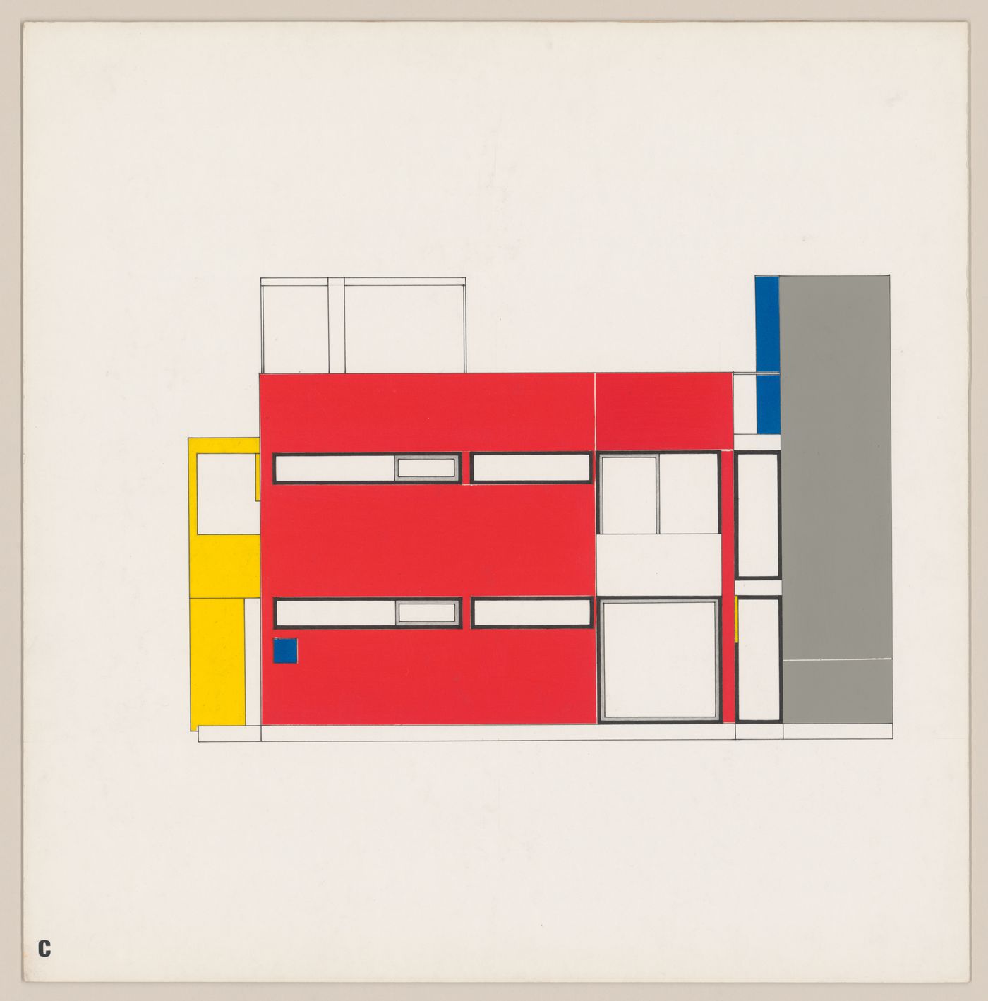 Elevation for Red-Yellow House C