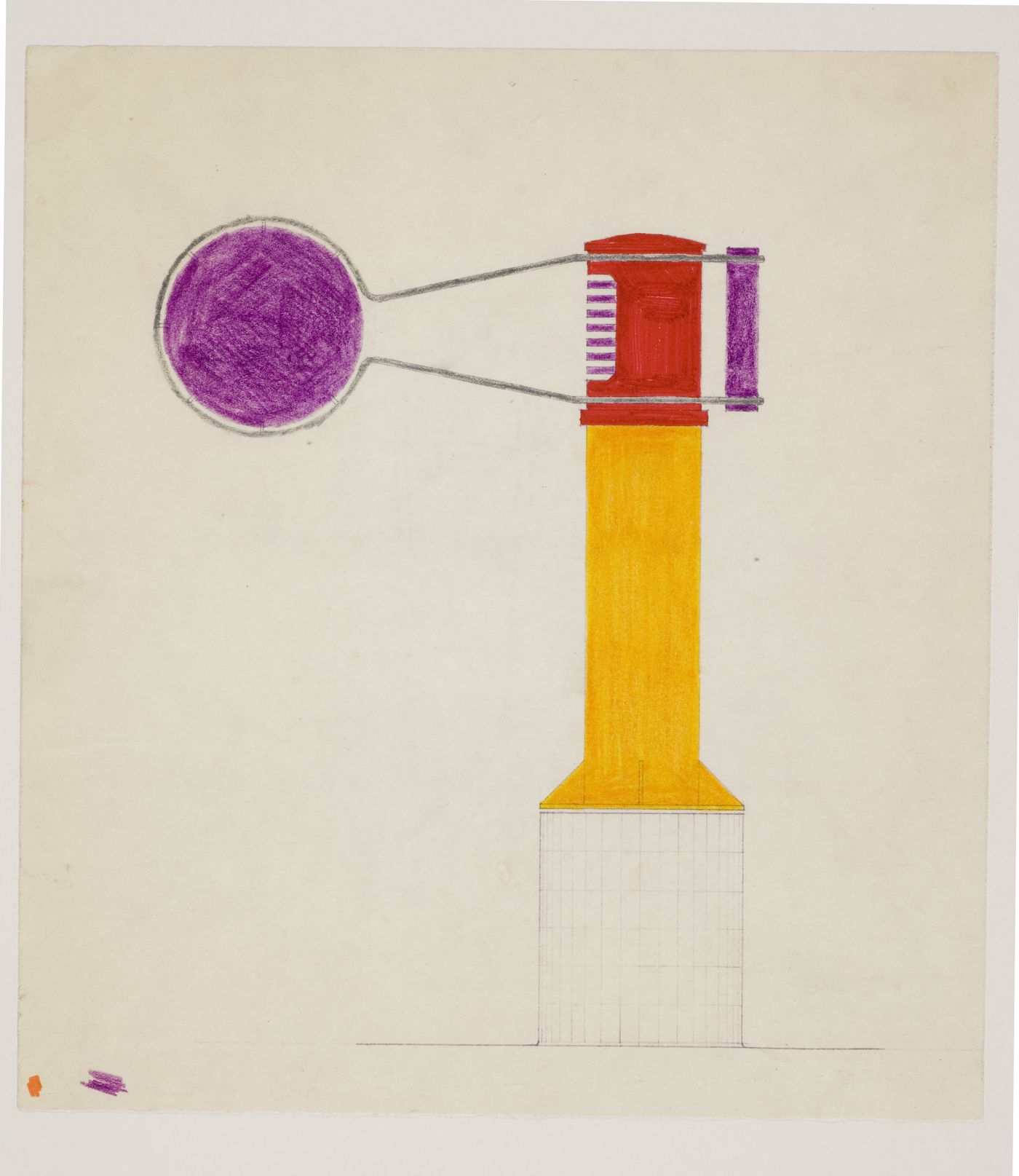 Florey Building, Queen's College, University of Oxford, Oxford, England: elevation for kitchen ventilator
