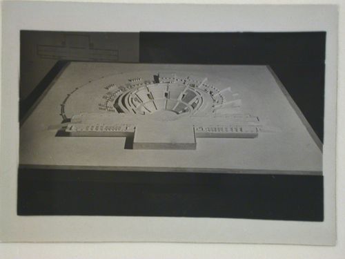 Photograph of a model for the interior of a Red Army Theater, Moscow