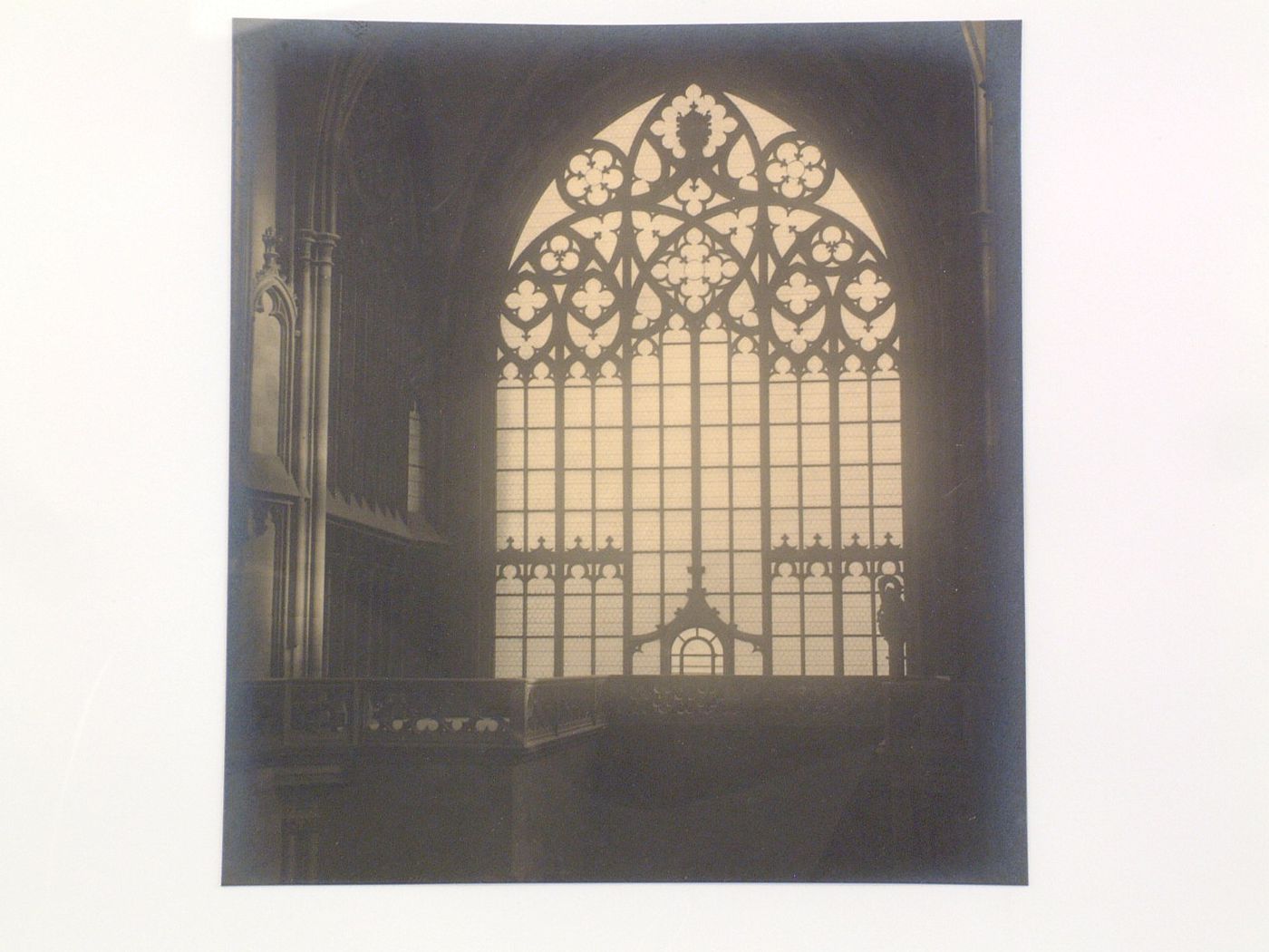 Plate from portfolio ''Svaty Vit (St. Vitus or St. Guy), various interior and exterior views of the cathedral under construction, Prague, Czech Republic''