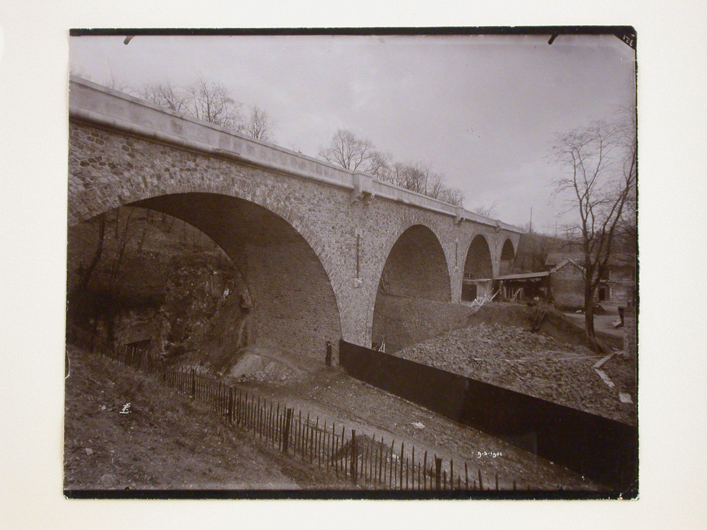 Partial view of a viaduct crossing over a ravine, France ?