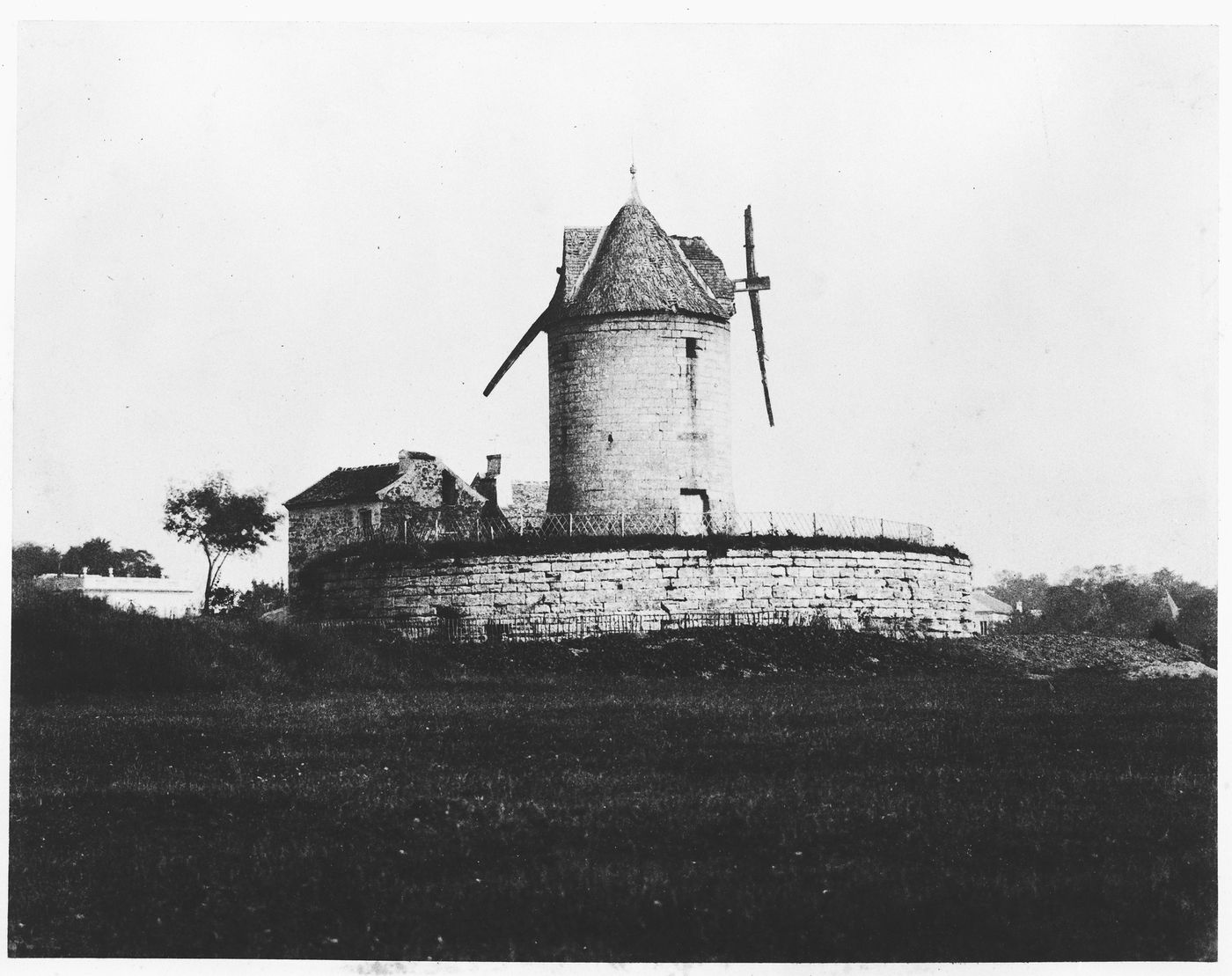 View of windmill, France