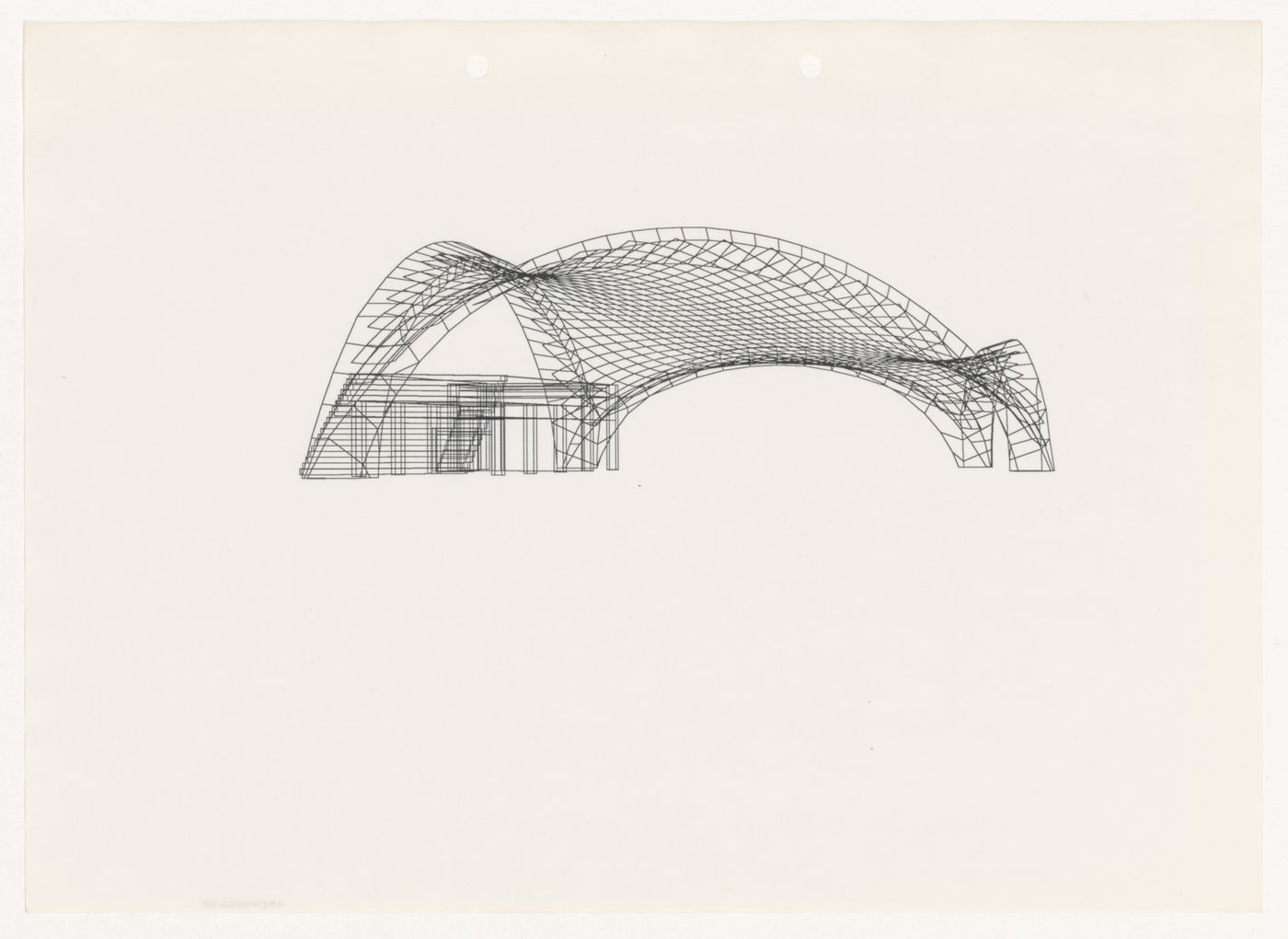 Wireframe perspective for Glass Station, Oguni, Japan