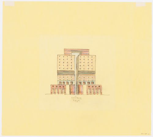 Sketch for façade for Portland Public Service Building, Portland, Oregon